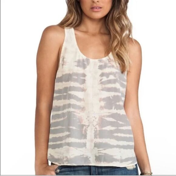 Gypsy O5 Global Village Tie dye Silk Racer back tank top- size Small - Picture 1 of 8